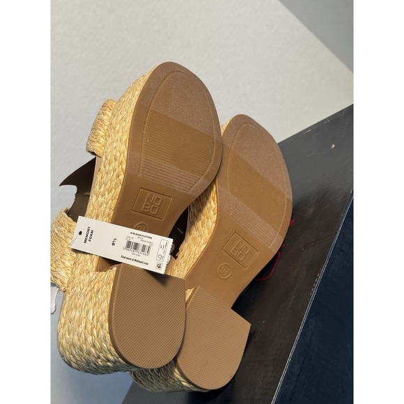 No Boundaries Women's Raffia Double Band Platform Sandals Sizes 9.5 & 11 NIB - Picture 11 of 14